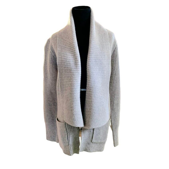 j crew Sweaters - J Crew Tan Lambswool Classic Shawl Collar Ribbed Cardigan Long Sweater Medium